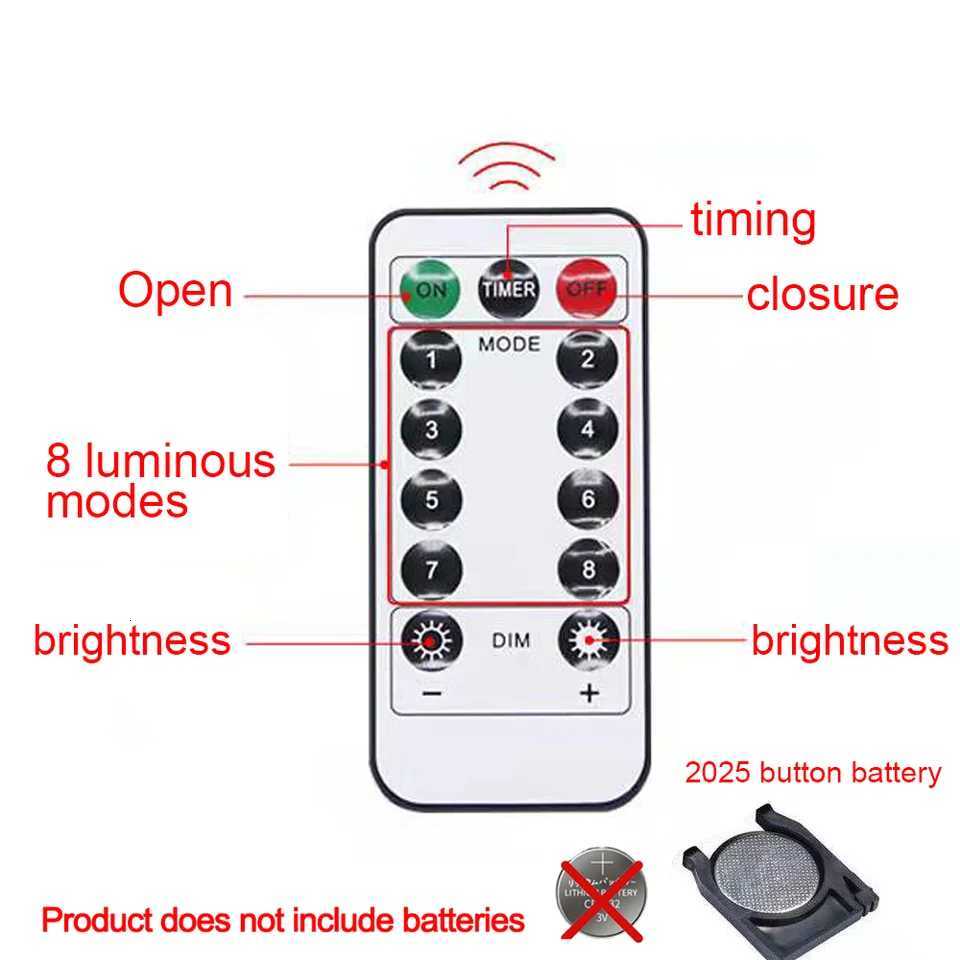 Led Copper Wire String Lights 3AA LED 8 modes Waterproof Garland DIY Fairy Lights Christmas Wedding Party Decoration Lighting W251107