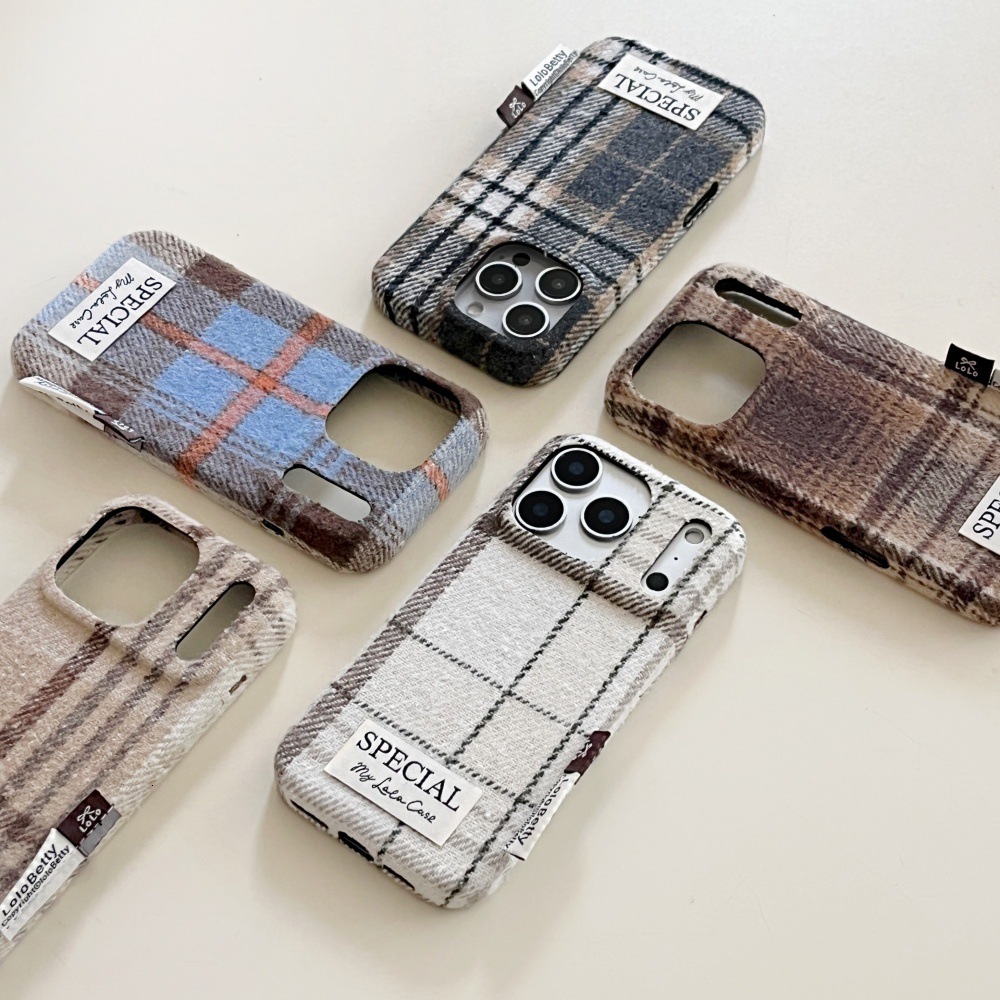 Velvet Color-Block Striped Phone Case Compatible with iPhone 17/16 Pro Simple Anti-Drop 15/14 Niche