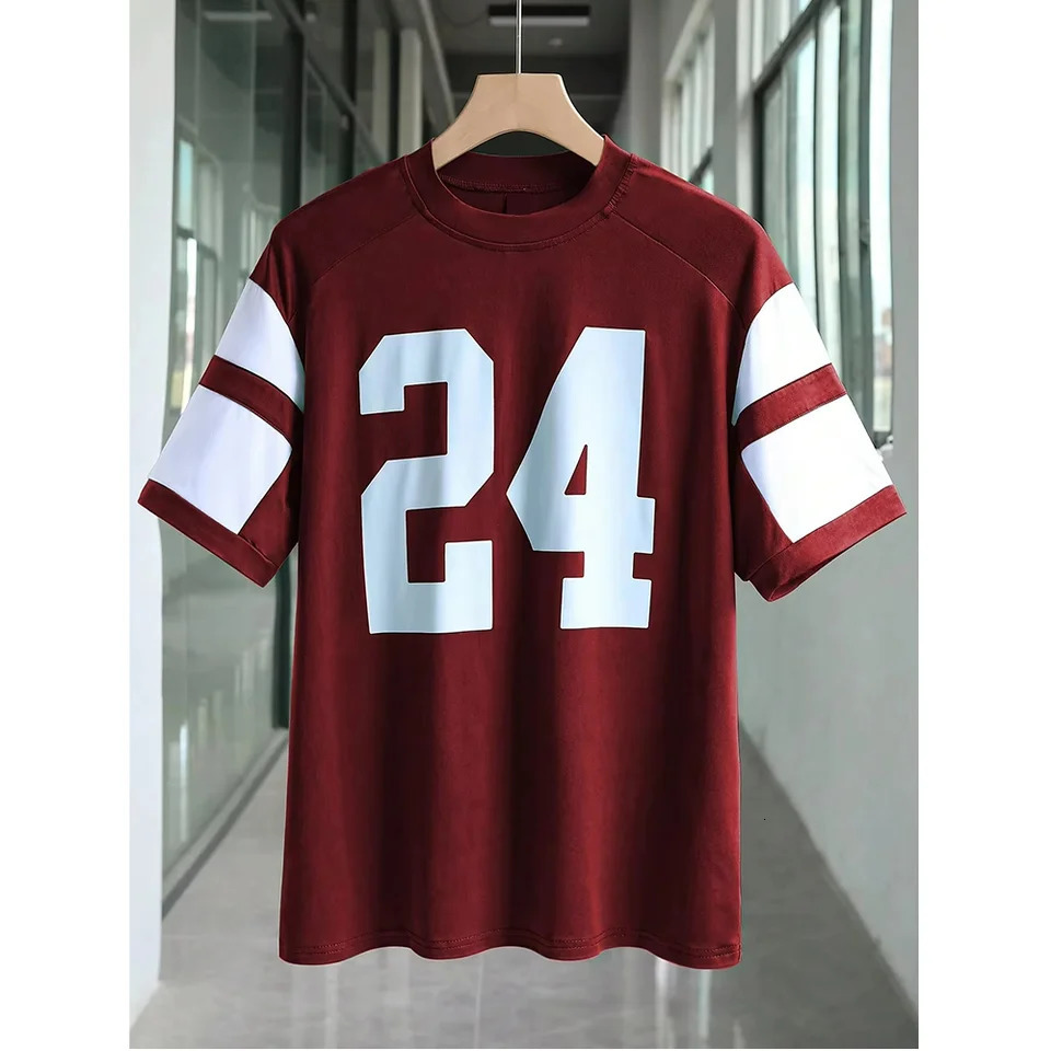 Summer Fashion Sport Jersey Number 24 Mens Tshirt Oneck Harajuku Trend Style Womens Casual Oversized Top 250407