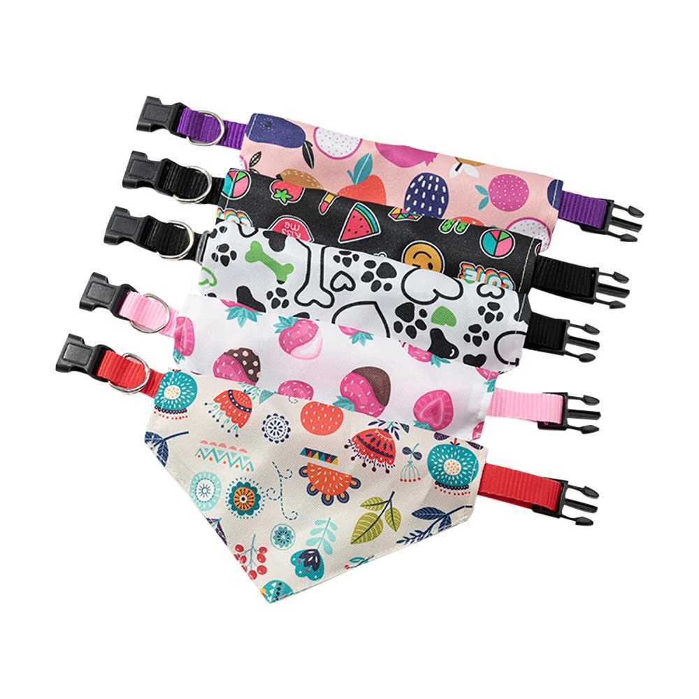 Pet Dog Collar Scarf Dog Cat Collar Bandage Collar Scarf with Leather Collar Accessories Adjustable Pet Dog Collar M250406