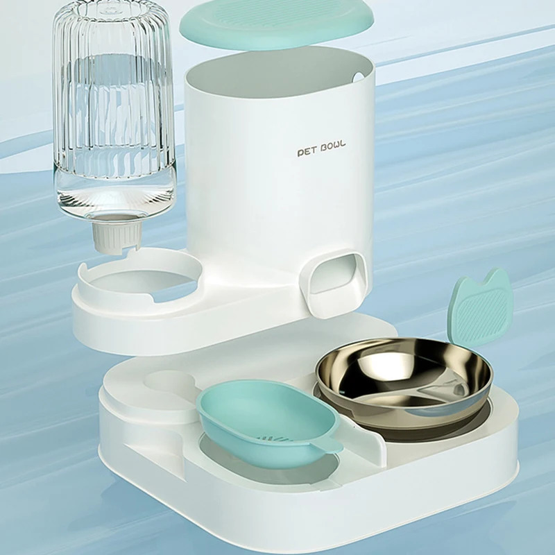 Automatic cat food with fountain large capacity cat food bowl small cat food dispenser container 250403