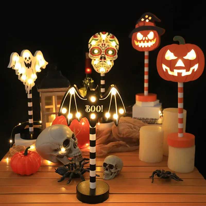 LED Halloween Night Light Waterproof Battery Power Pumpkin Ghost Ambiance Light Outdoor Garden Bedroom Festival Party Decor Prop W251107