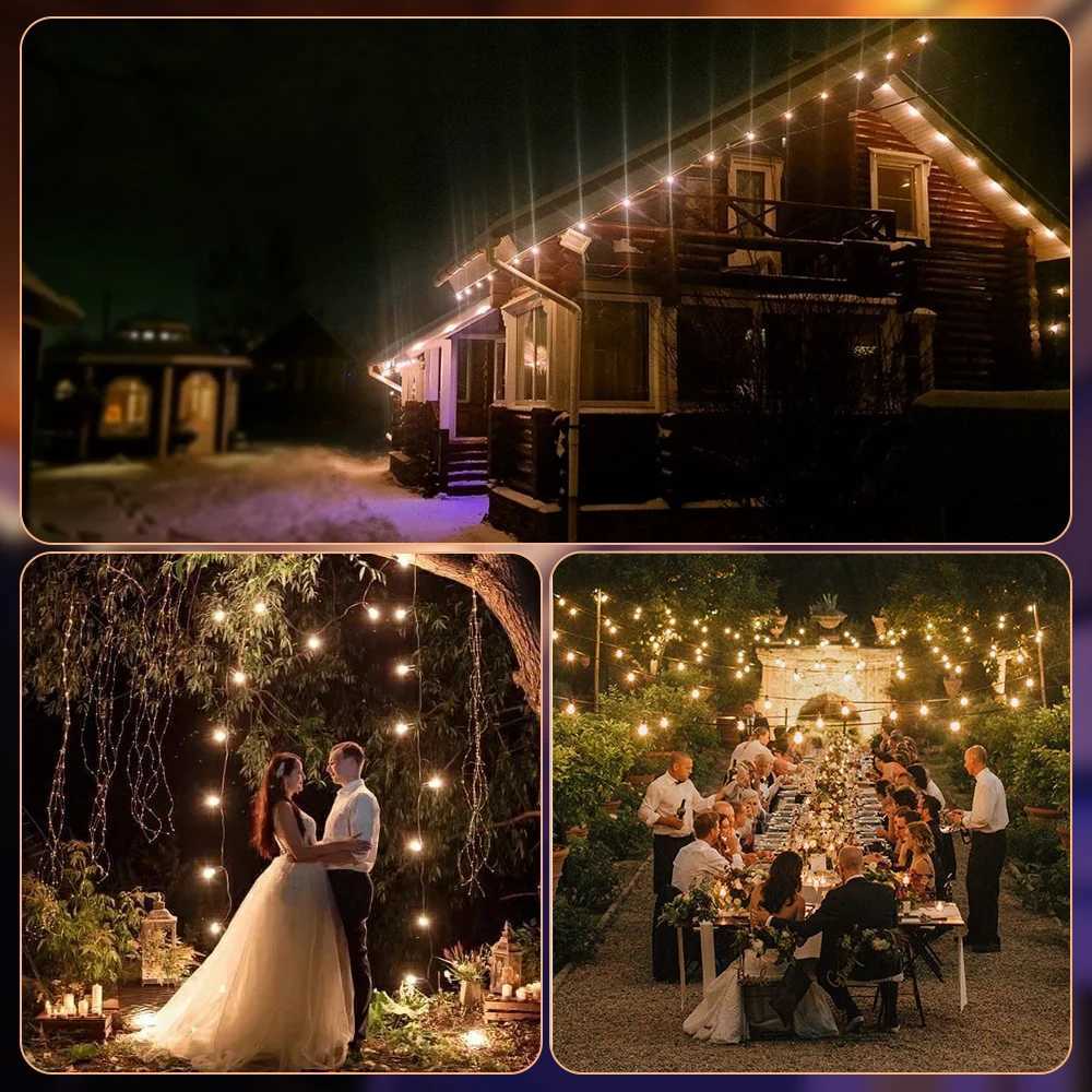 Outdoor Garland Light String 8M 24M 30M 36M Globe Bulb Fairy String Light for Holiday Wedding Garden Christmas Decotive Lamp W251107