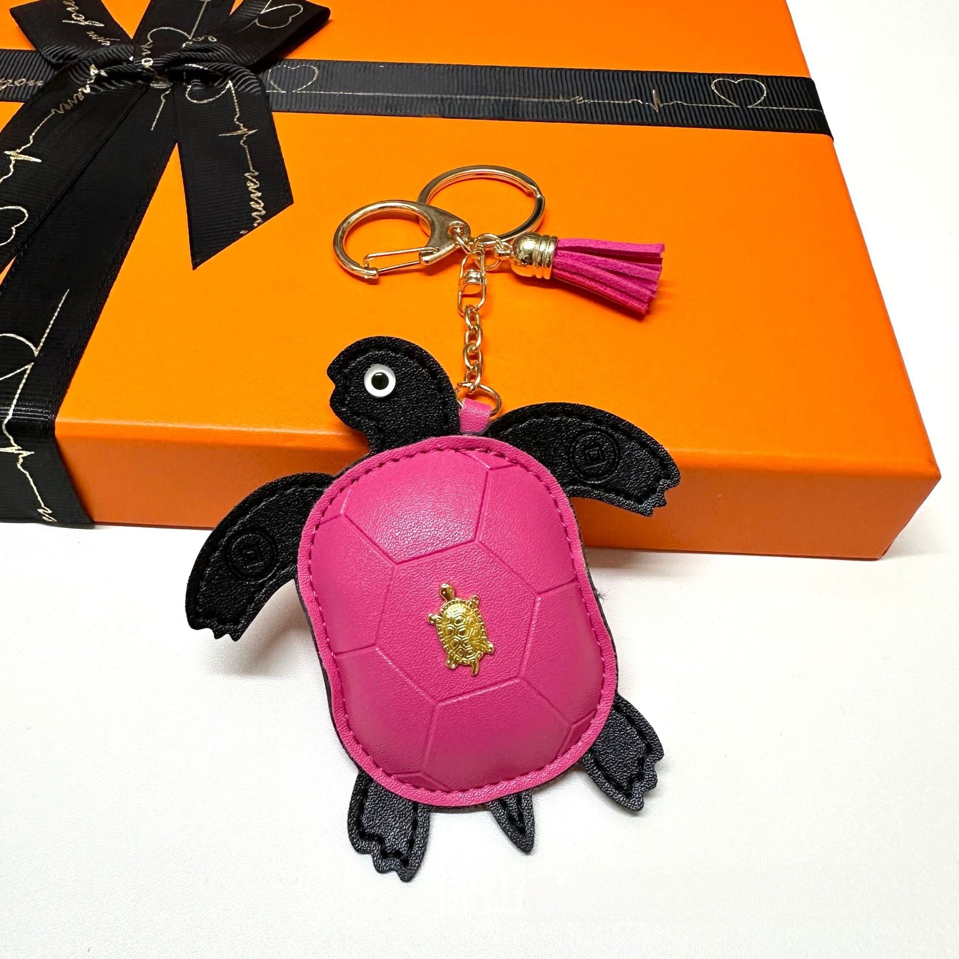 Top Turtle Leather Key Chain Bag Pendant Coin Purse Microfiber Leather Mini Wallet Makeup Earphone Storage Bag Schoolbag Hanging Handbag Charm Accesso