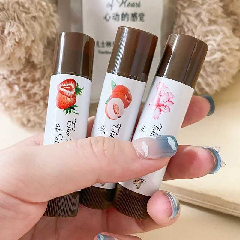 1/3 piece of fruit lipstick moisturizing lip gloss natural nourishing temperature change color lipstick lovely jelly coloring lipstick W250407