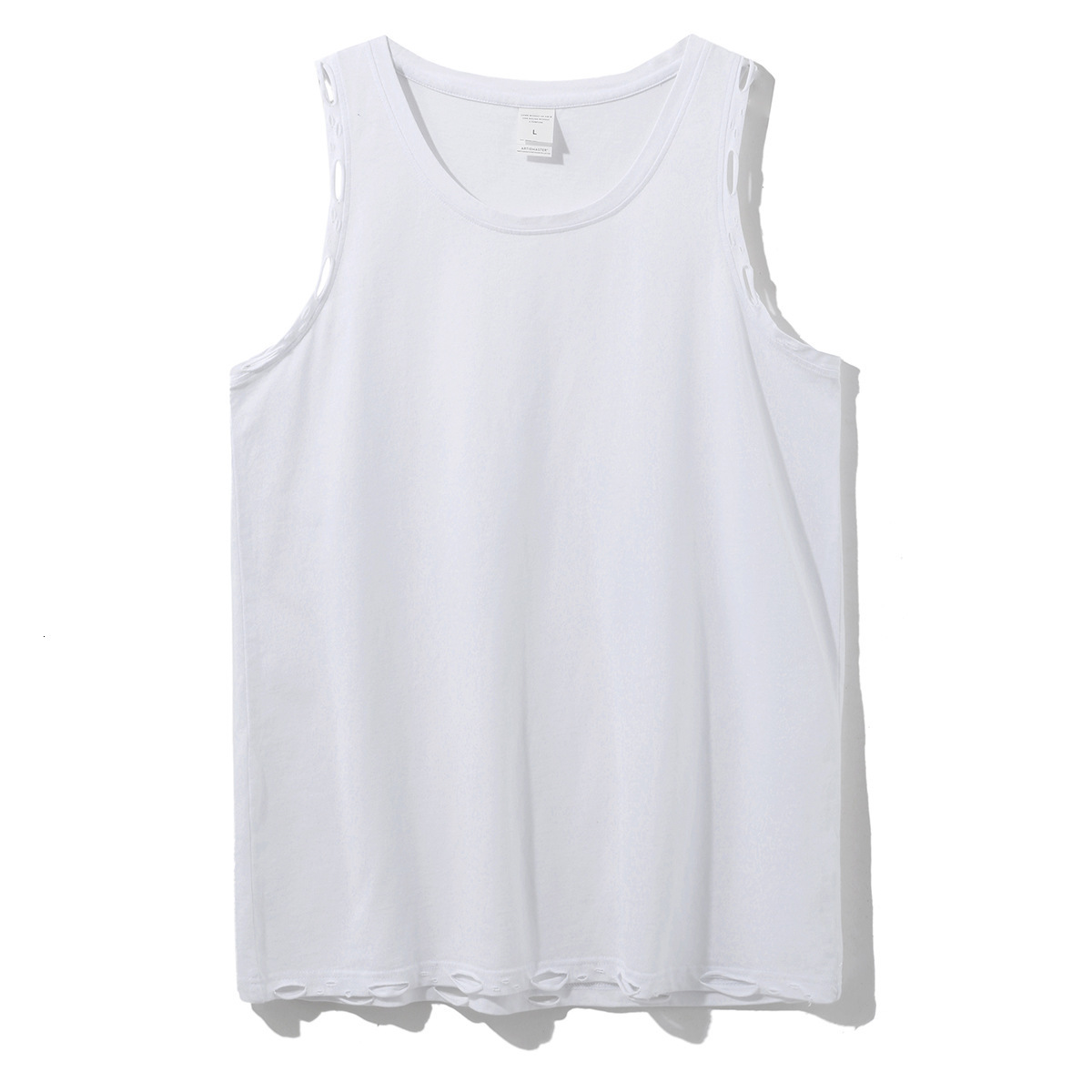 2025 Summer New Product: Washed Water Piercing Camback Top, American Trendy Brand Loose Sleeveless Solid Color Men's Tank Top