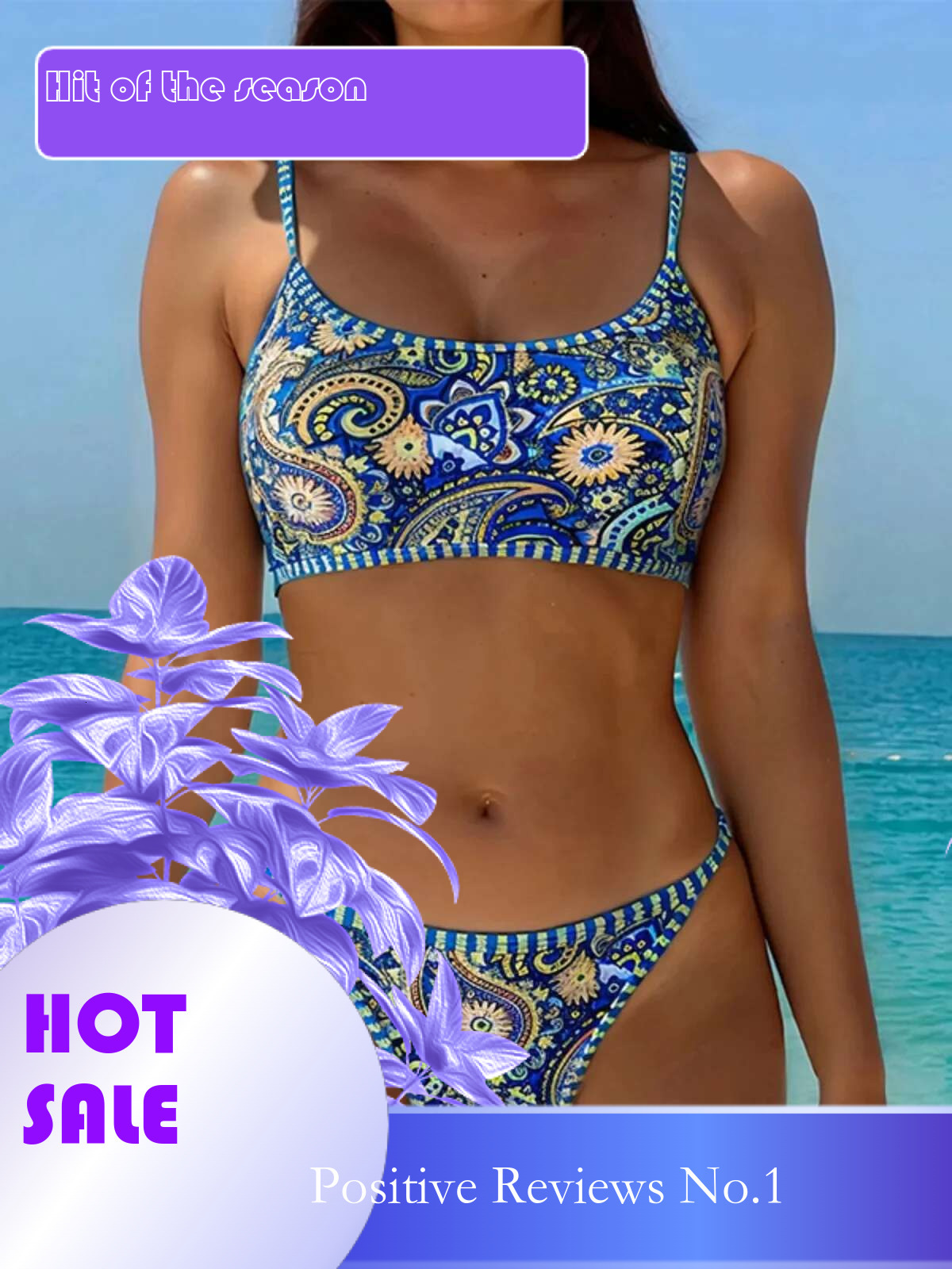 Dongdumaoyi Retro Print Two Piece Swimsuit For Women Sexy Bandage Bikini Set Suspender Backless Thong Beach Vacation Bathing Suit New