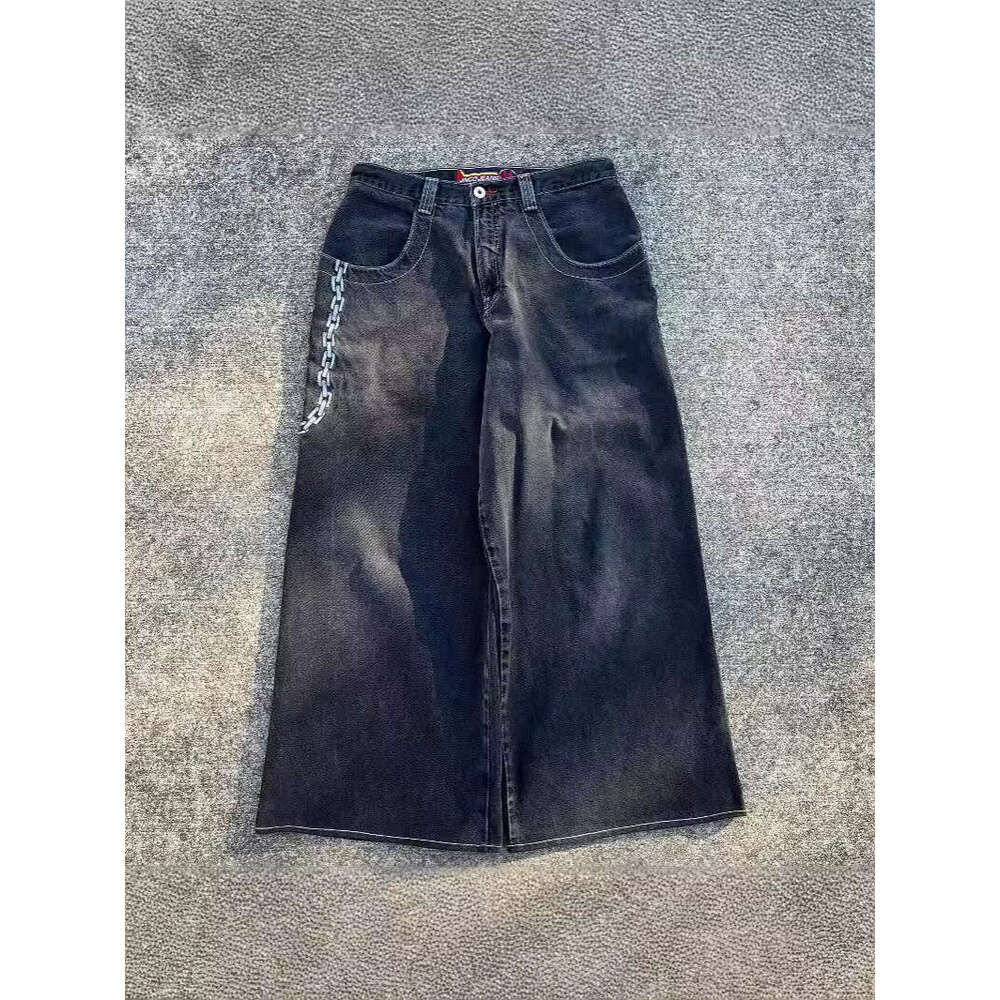 JNCO hip-hop loose jeans men's Gothic high waist wide leg pants streetwear