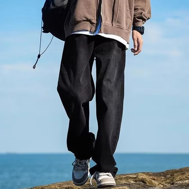 Mens straight leg workwear jeans mens classic retro outdoor casual denim pants daily simple street clothing denim Trousers 250403