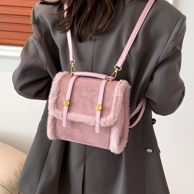2025S Designer Women S Bag Hairy Bag Women Autumn And Winter New Item For Girls Single Shoulder Women S Bag Commuting Plush Crossbody Backpack