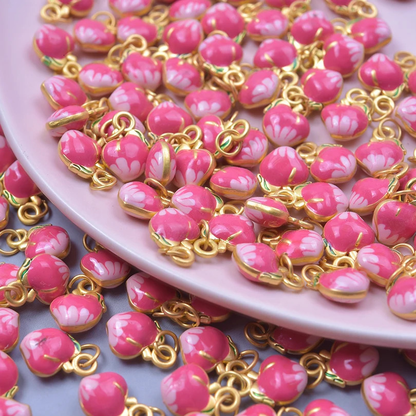 4 pieces of threedimensional goldplated fruit and vegetable flower enamel charm used for jewelry making alloy egg factory candy pendant bracelet 25032