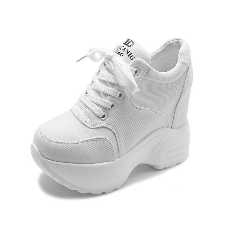 Women Platform Sneakers Mesh Casual Trainers Chunky Shoes 10CM Heels Autumn Wedges Breathable Height Increasing Shoes Woman 250402