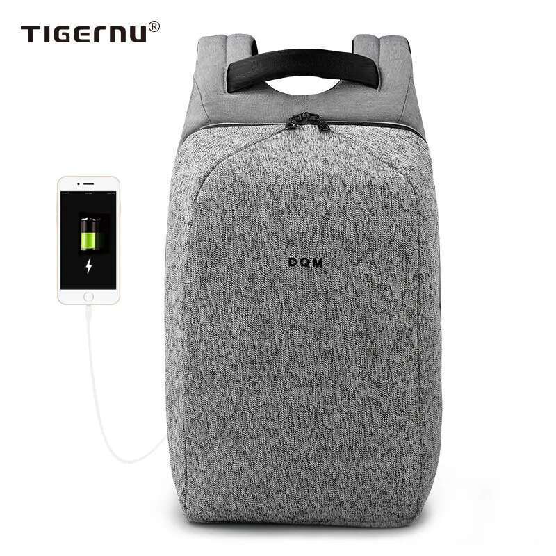 Tigernu Cut Resistant Series USB Charging Anti Theft Backpack For 15.6 Inch Laptop Men Women Waterproof Zipper Backpack