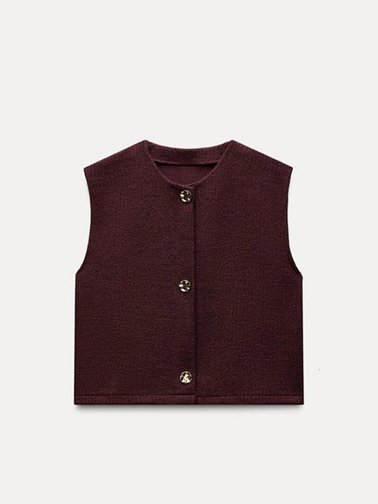 Knitted vest twopiece set womens casual sleeveless single chest cardigan wide leg Trouser spring minimalist loose suit 250407