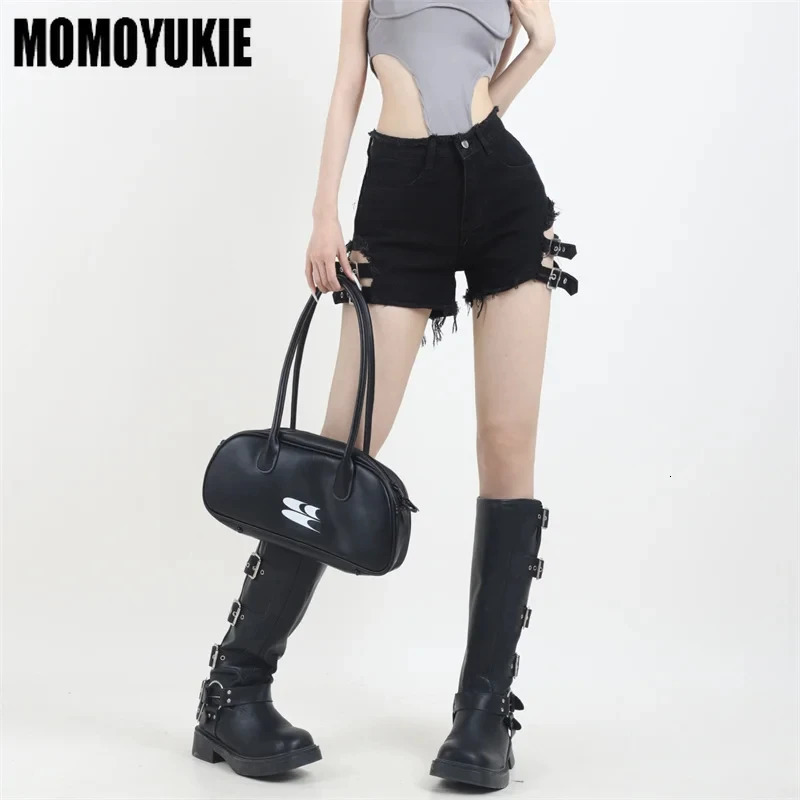Summer Vintage Trend s Harajuku High Waisted Irregular Denim Shorts Goth Rock Sexy Women Shorts Slimming Versatile 250407