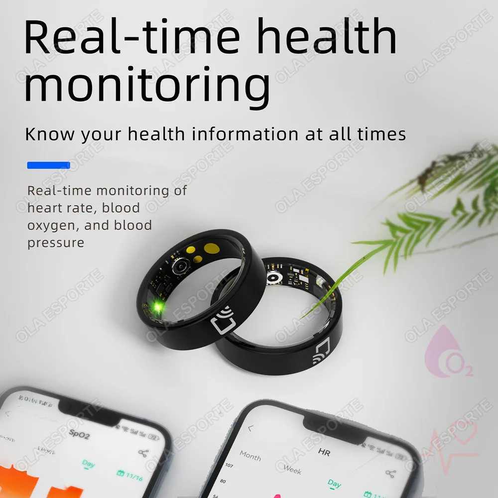 NFC Smart Ring Mens Blood Pressure Heart Rate Health Monitor Intelligent IP68 Waterproof Multi sport Mode M250407