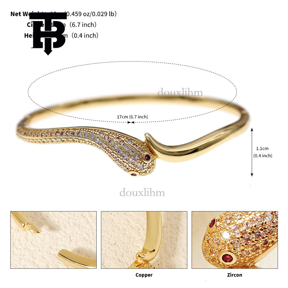 TB BHULAMTE Designer Luxury Jewelry With Diamond Studded Nails Open Bangle Evening Decoration High-end Light Luxury Daily Copper Zirconium Anti Rust B