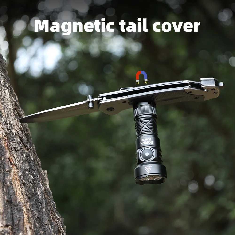 Sofirn SR20 MINI 18350 USB C Rechargeable Flashlight 1200lm Powerful EDC Torch CSP2323 LED Light 5700K White and Red LightW251106