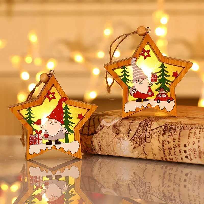 Christmas Decorations LED Night Light Luminous Christmas Tree Pendant Santa Claus Snowman Pendant Ornament Xmas Night Lights W251107