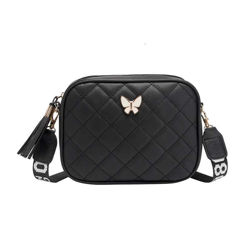 Embroidered Leisure gge Butterfly Decorative Single Tassel Shoulder Strap Printing Cross Body Small Square Bag