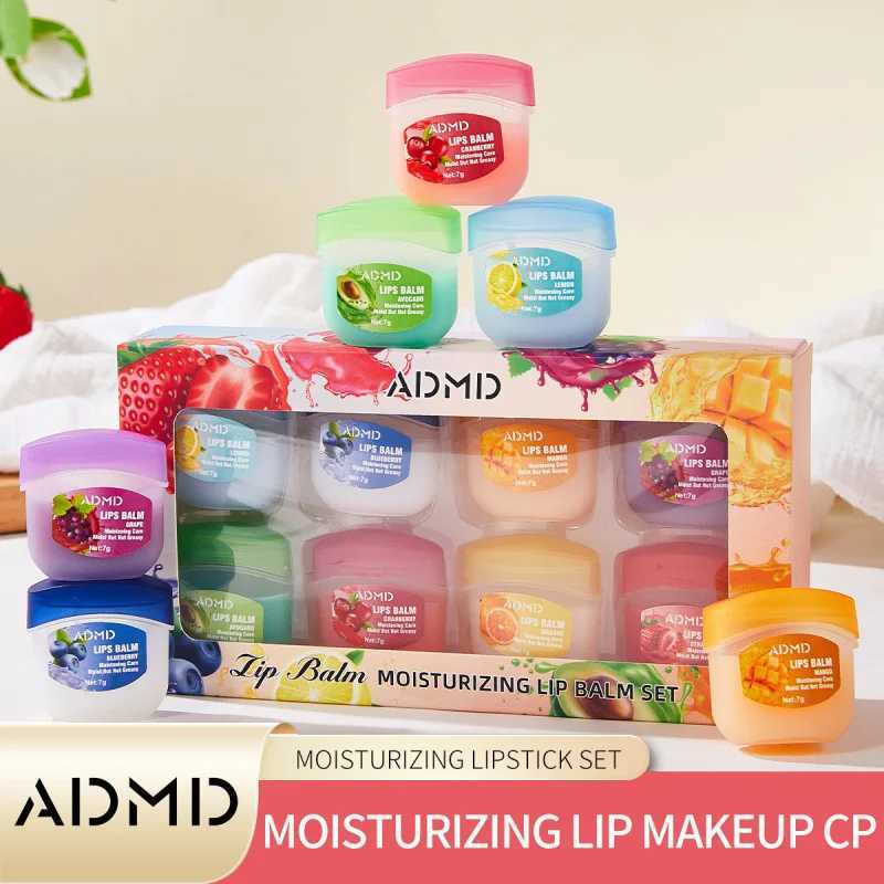 8 pieces/box fruit lipstick set moisturizing lipstick basic moisturizing lipstick anti crack lipstick skin care W250407