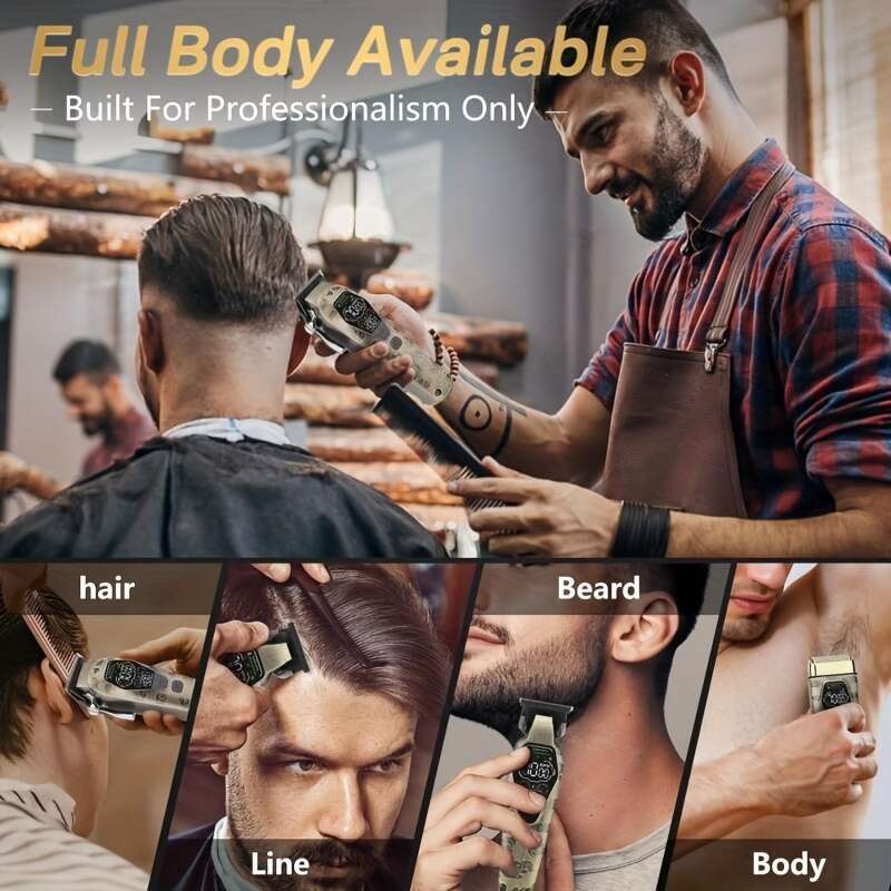 Professional Men, 3 In 1 T-Blade Barber And Set, Mens Cordless Clippers Hair Cutting Kit, Trimmers Barbers, Beard Trimmer For Men