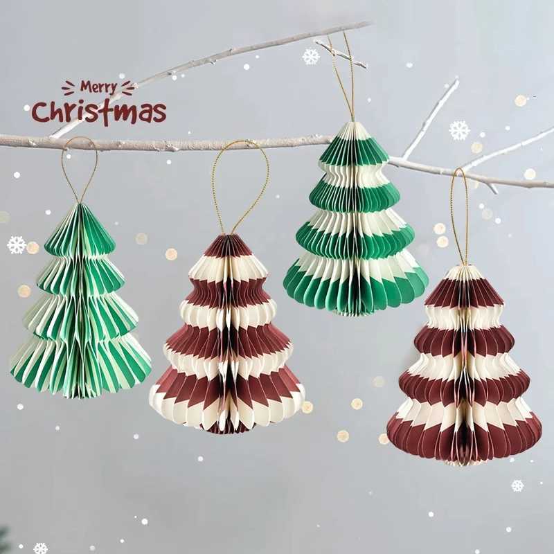 Christmas Tree Pendant 3D Honeycomb Hanging Decoration Xmas Tree Ornamnet Party Festival Desktop Props 2026 Navidad Decor W251107