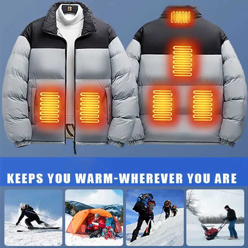 Winter 6 Zone Heated Jacket Men Waterproof Thickened Heated Coat Winter Women Outdoor Warm JacketNot Included The Power BankT251107