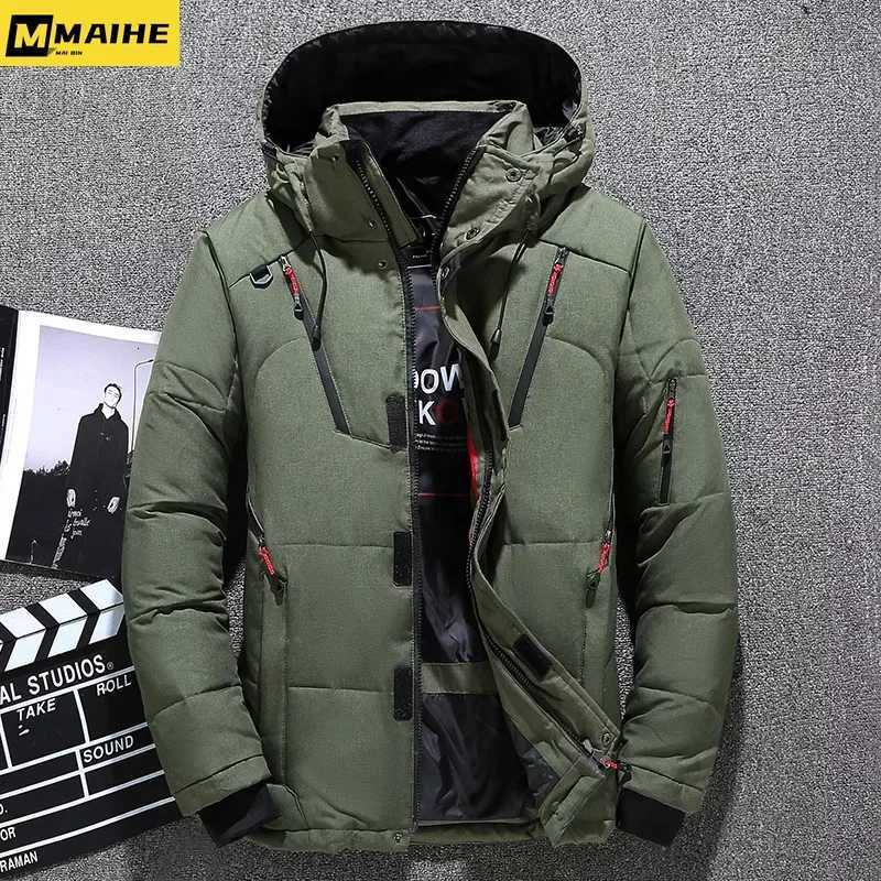 luxury Winter Goose Outdoor Down Jacket Men Winter Warm Solid Color Hooded Down Coats Thick Duck Parka Mens Down Jackets 2024T251107