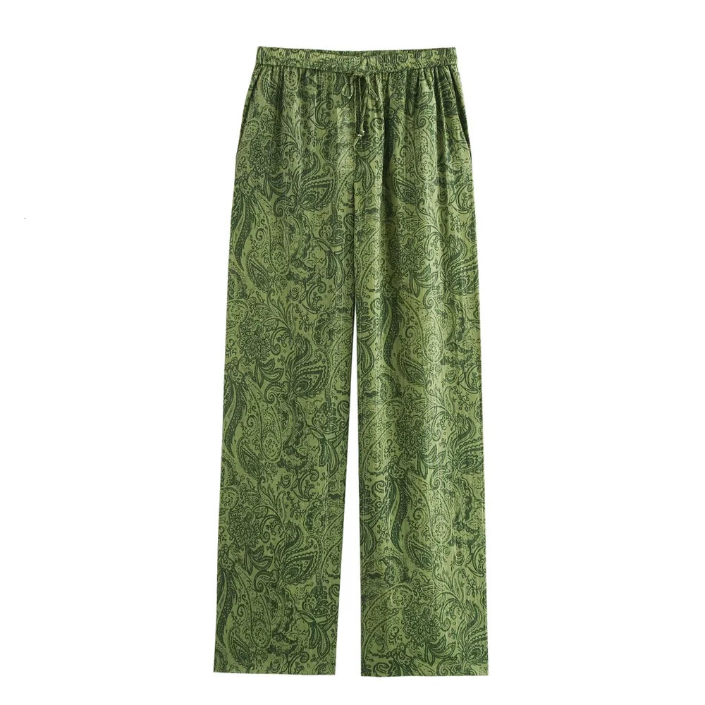 Kar Otza Womens Vneck Fashion Versatile Printed Casual Loose Pants Set 250407
