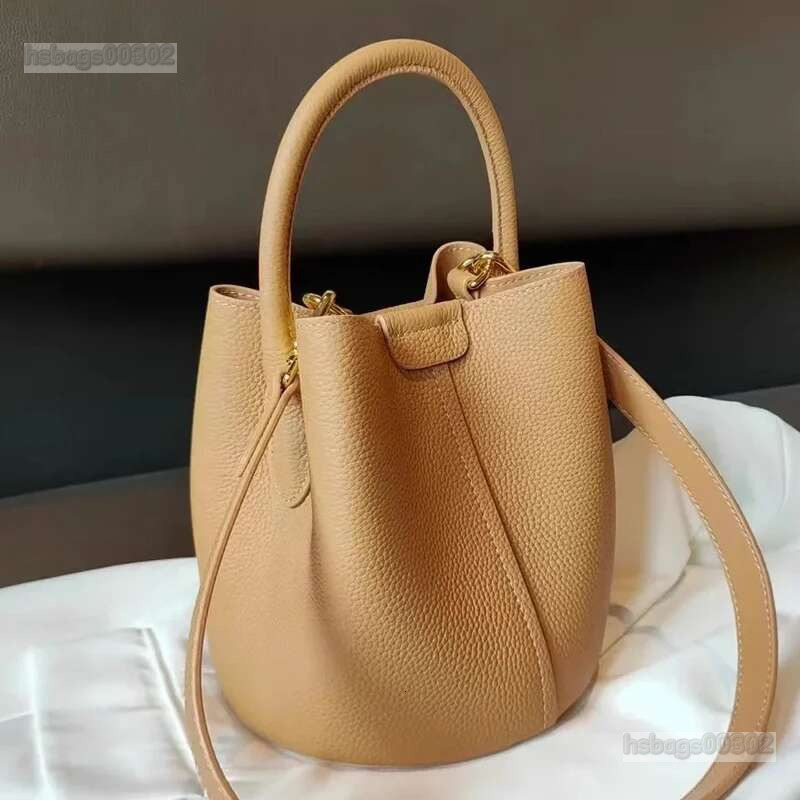 Bucket Lady New Style Basket Genuine Leather Hand-Held Cross-Body Bag Two Shoudlers