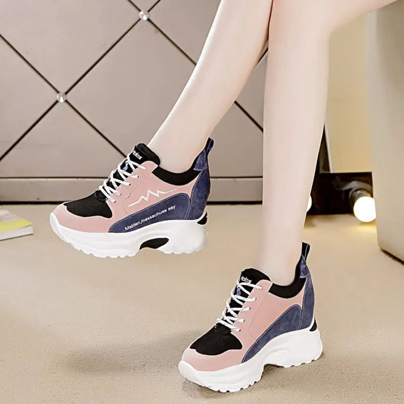 Trendy Womens High Rise Single Shoes 2024 Thick Soled Casual Sports Womens Shoes Zapatillas Mujer Platform Zapatos Mujer 250402