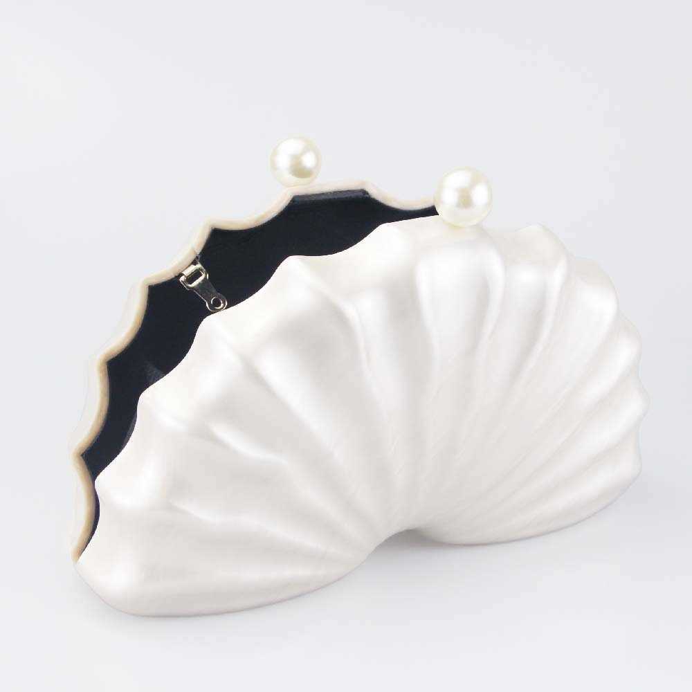 Womens Shoulder Bags Diagonal Cross Bag Shaped Shell Acrylic Fashion Wedding Banquet Handbag