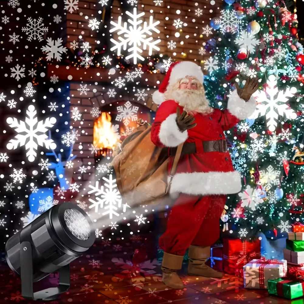 USB Powered Snowflake Projector Lights Christmas Snowflake Projector Led Decor Lights Party Garden Stage Holiday Night Lights W251107