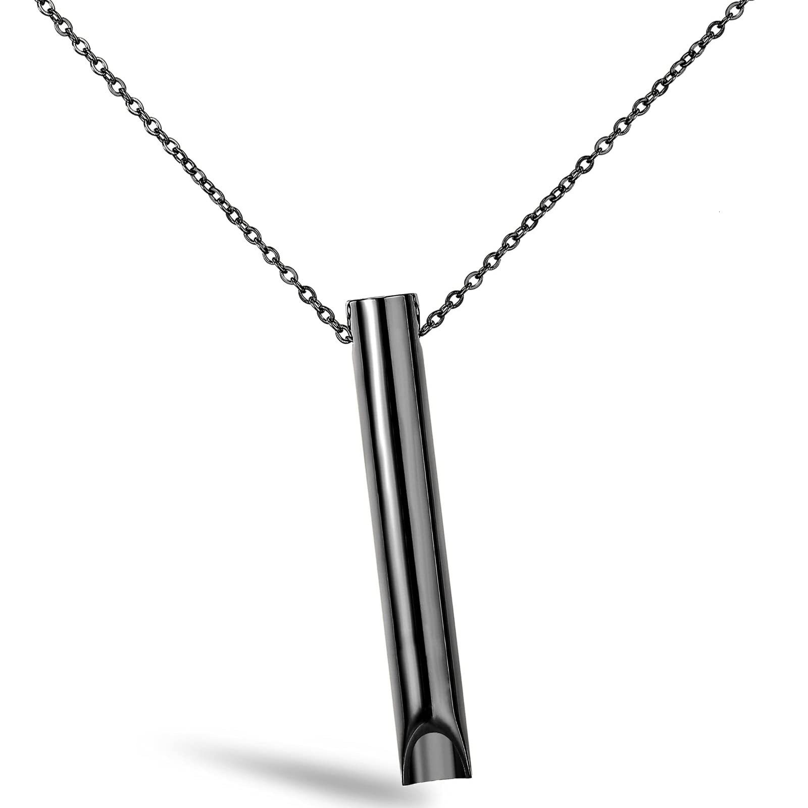 Hot selg stainless steel relieves anxiety, mind breathing tools, meditation, relaxation, calmness, three-dimensional engraved necklace