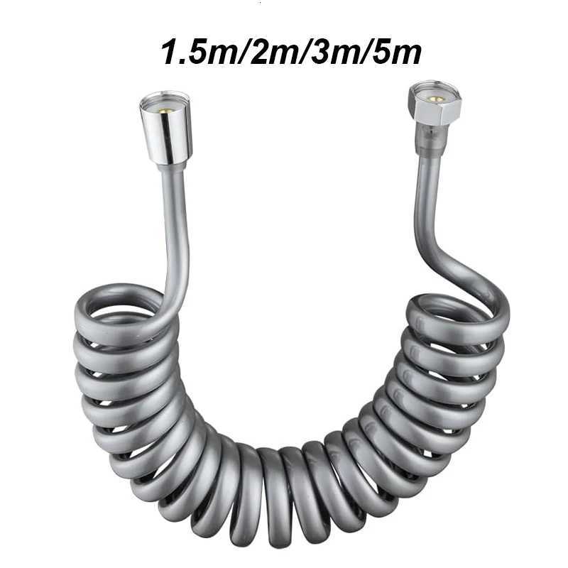 1Pcs Telephone Line Spring Shower Hose Toilet Bidet Bathro Accessories Sprayer Connect Pipe ible 15M/2M //5M Hoses Y251107