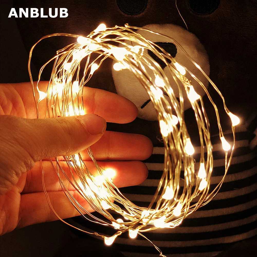 2M 5M 10M LED String lights Silver Wire Christmas Garlands Festoon led Fairy Light Christmas Decorations for Home Room Tree W251107