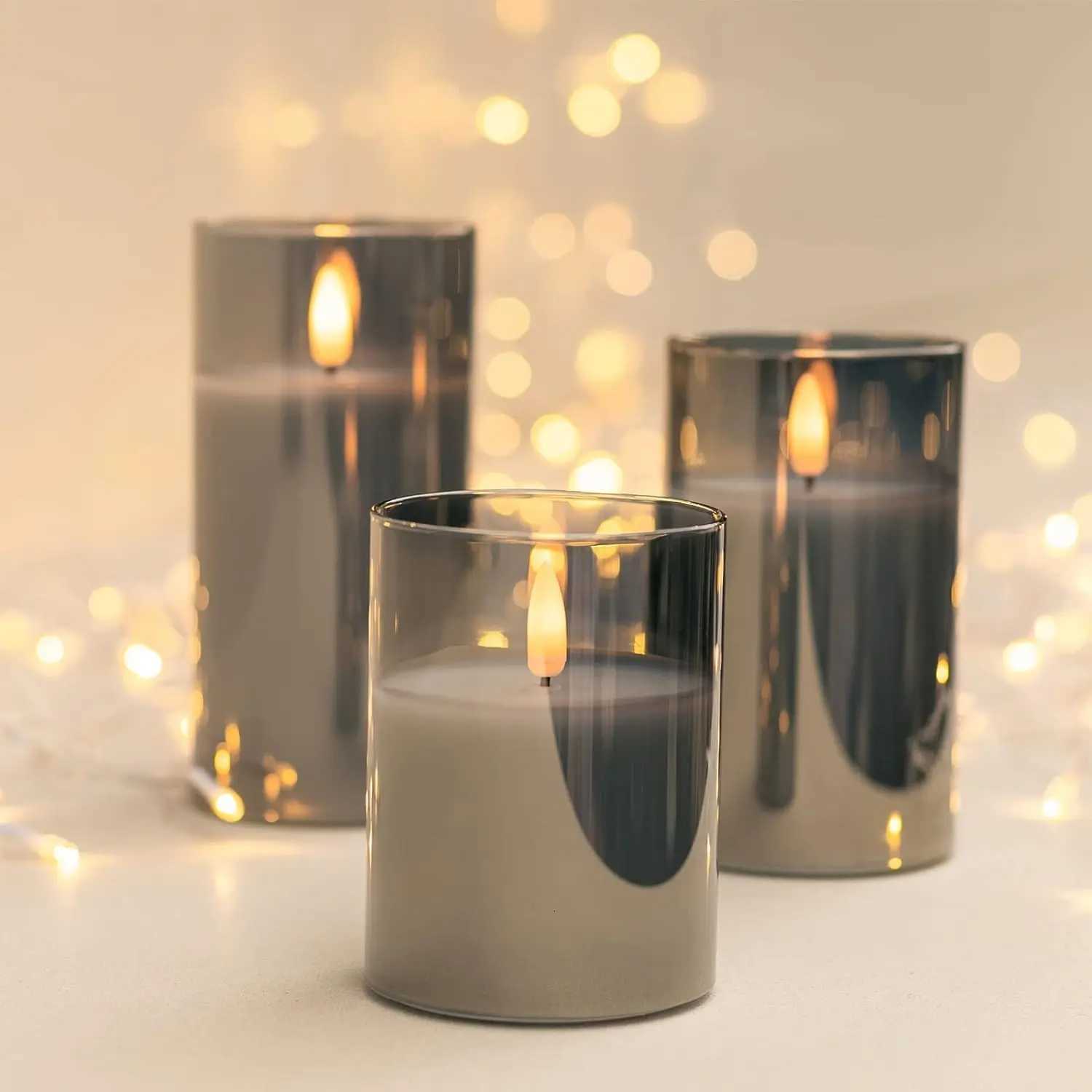 Battery Operated LED Flameless Candles with Remote and Timer Real Wax Candles Flickering Light for Wedding Home Party Decor W251107