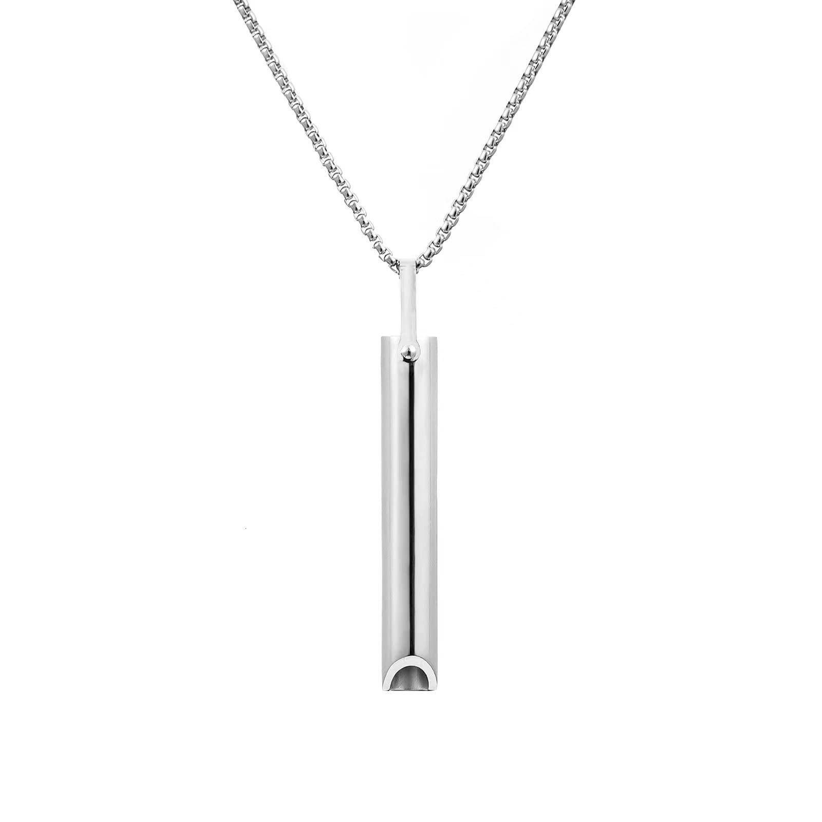 Hot selg breathing regulation, pressure relief, meditation, and mindfulness stainless steel pendant jewelry, vacuum necklace