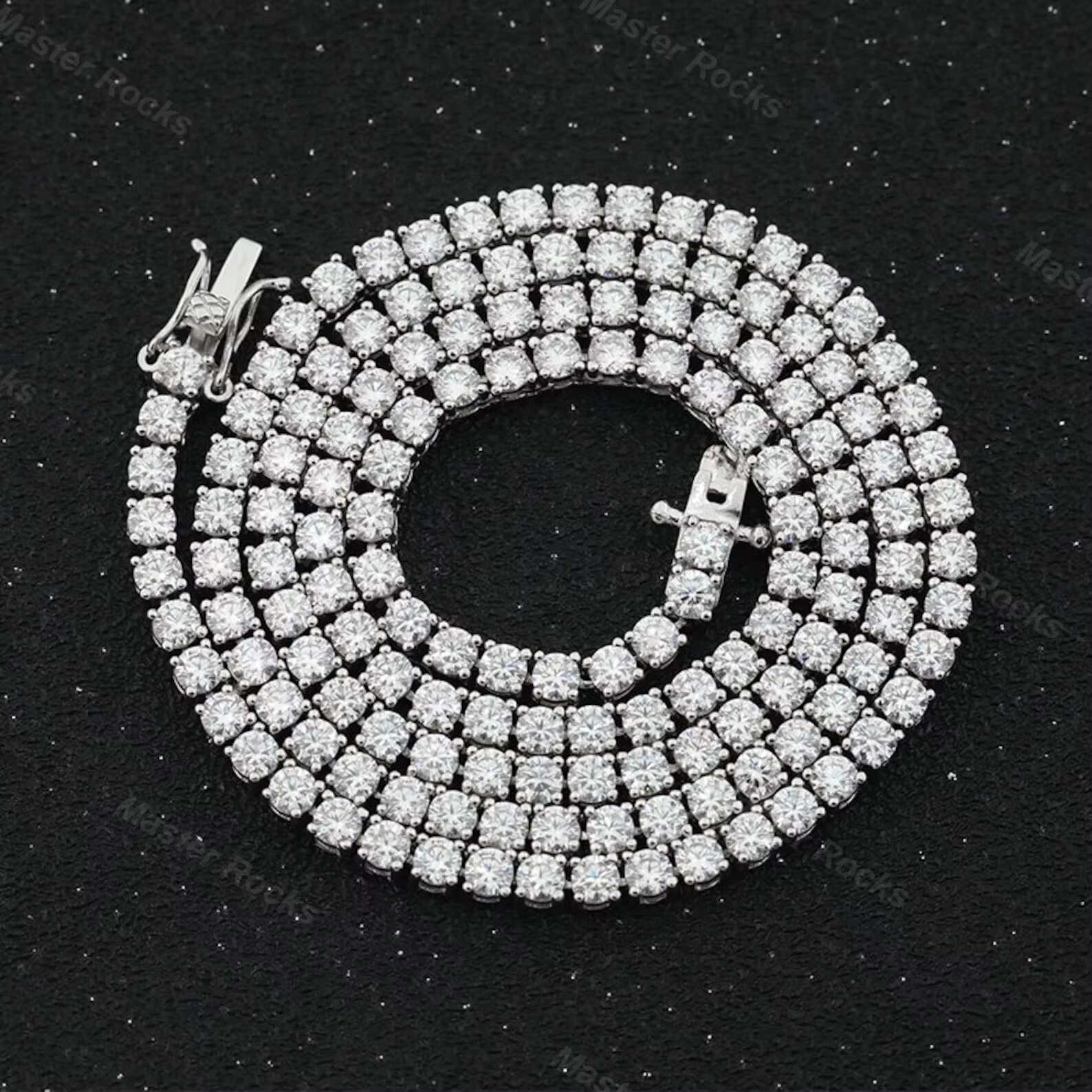 14k Gold Jewelry for Men Women Vvs Moissanite Tennis Chain 3mm Cluster Tennis Chain Necklace