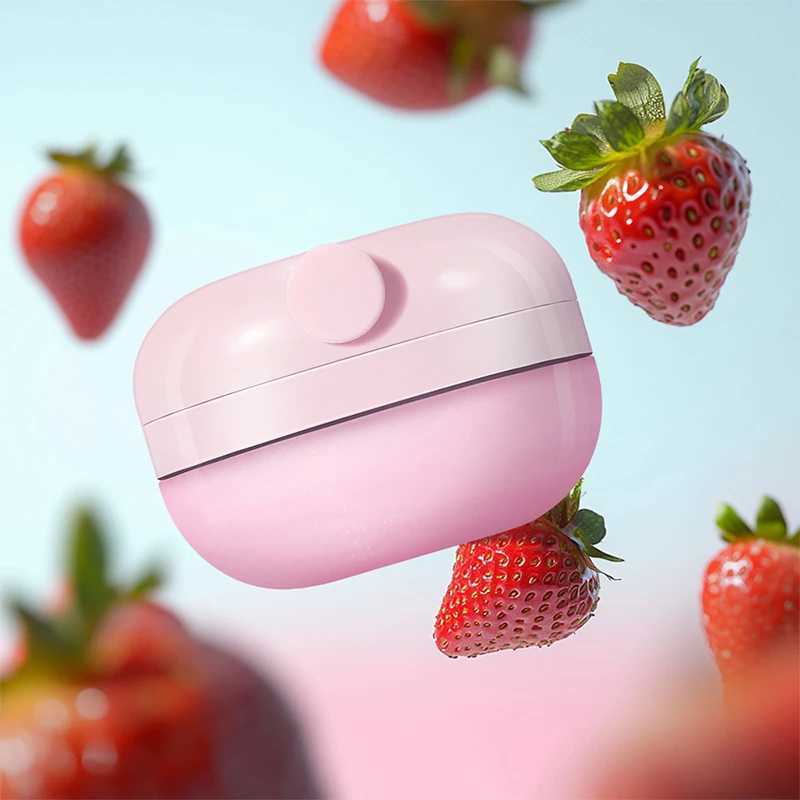 Small pink pot lip care lipstick moisturizing fine gloss strawberry fruit portable moisturizing lipstick suitable for female lip care W250407