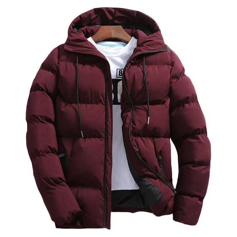 Mens Coats Winter Parkas Casual Solid Hooded Parka Coat Men Long Sleeve Windbreak Lightweight Padded Jackets Streetwear JacketT251107