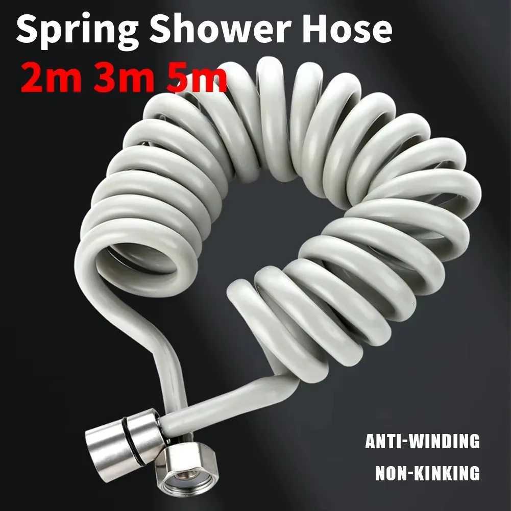 2m 5m Spring Shower Hose Meters Water Plumbing Hose Plastic Bathro Water Toilet Bidet Sprayer Telephone Line soft Hoses Y251107