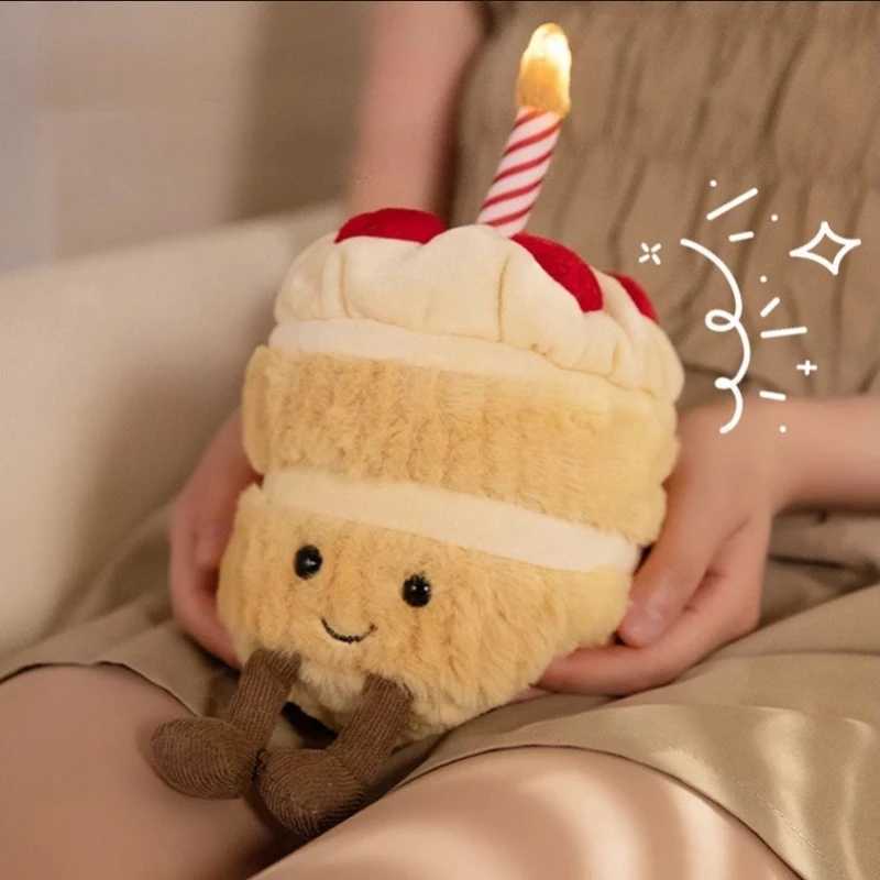 -NEW Hotsale 28cm Birthday Cake Doll Plush Doll Toy Gift Cartoon Style Childrens Rag Doll Pendant Doll Happy birthday Gift C251107