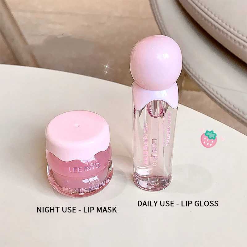 LEEINTO radiation moisturizing lip care package - moisturizing jelly lip facial mask day and night lip gloss nourishing lipstick W250407