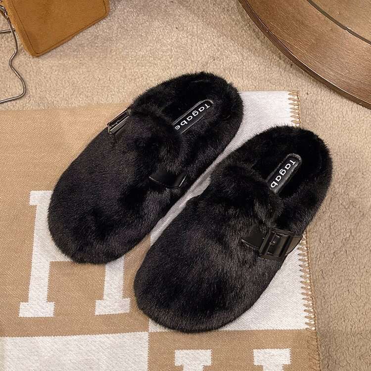Slippers for Women Outdoor Wear 2026 New Autumn and Winter Slip-On Fashion Closed-Toe Half Cotton Slippers Furry Shoes Fuzzy Flip Flop Fluffy Designer - view 8