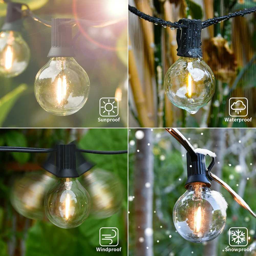Outdoor Garland Light String 8M 24M 30M 36M Globe Bulb Fairy String Light for Holiday Wedding Garden Christmas Decotive Lamp W251107