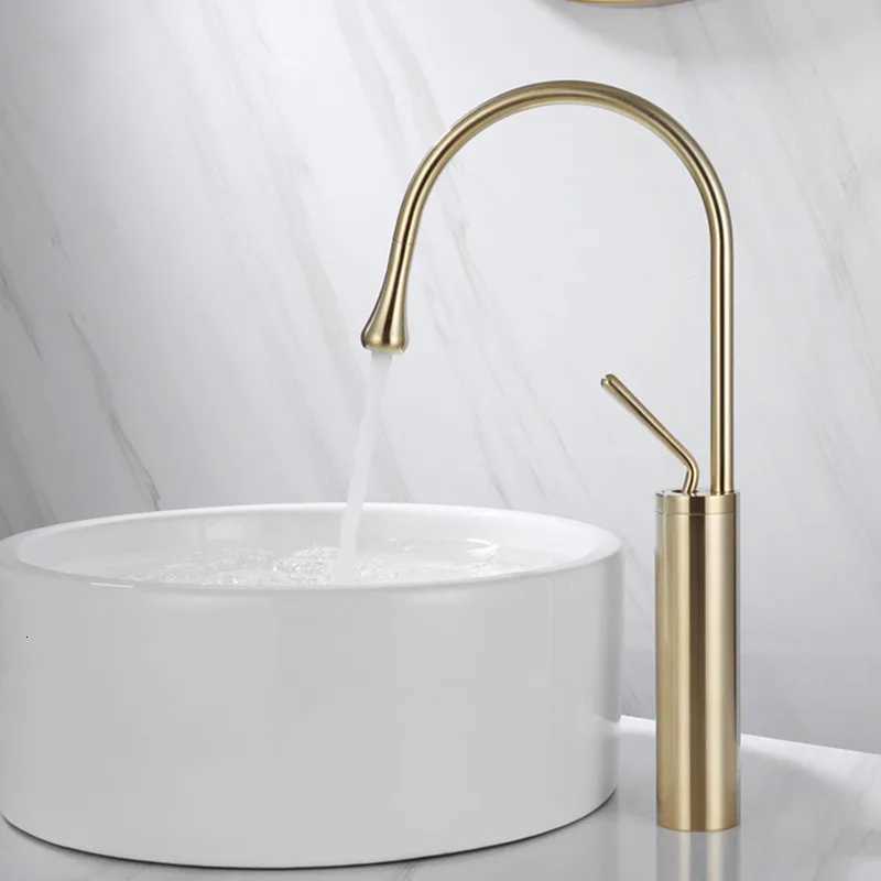 Modern Basin Faucet Bed Gold Black Silver Faucet Deck Mounted Basin Sink Tap Mixer Hot Cold Brass Tap for Bathro H251107