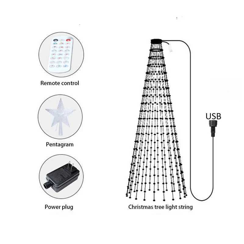 5V USB Plug Play 21M Smart Control LED Christmas Tree Decorative Light with APP Control DIY Image Light String for Quick Ship W251107