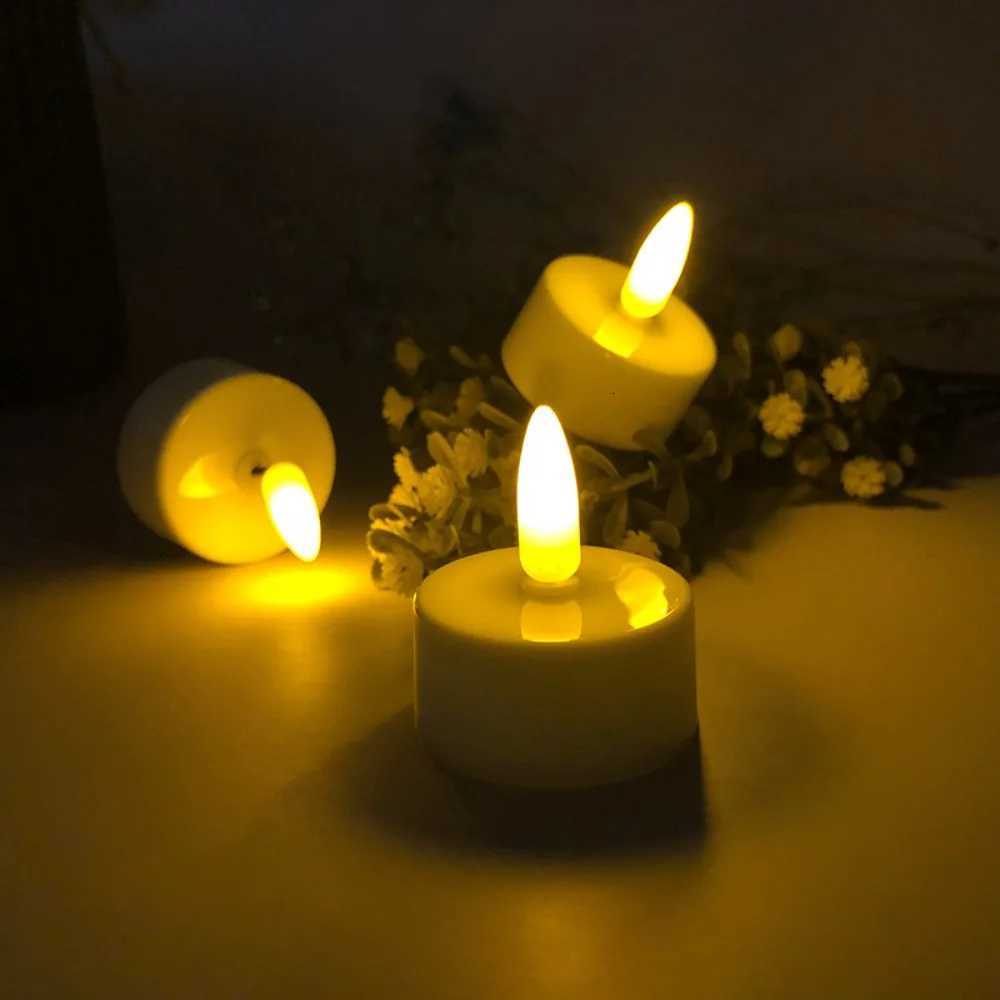 4-12Pcs LED Flameless Candle Light Battery Operated LED Creative Candles Tea Lights Halloween Christmas Party Decor Candle Light W251107